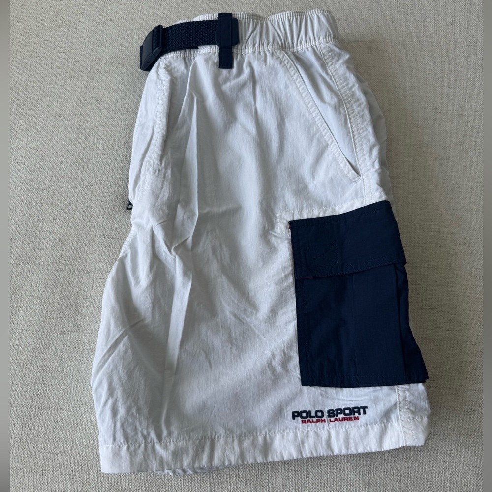 Ralph Lauren - Polo Sport - White/Dark Blue Cargo Shorts - M